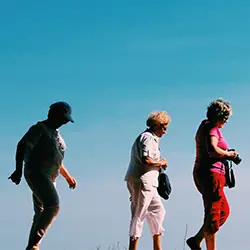 Tourists walking