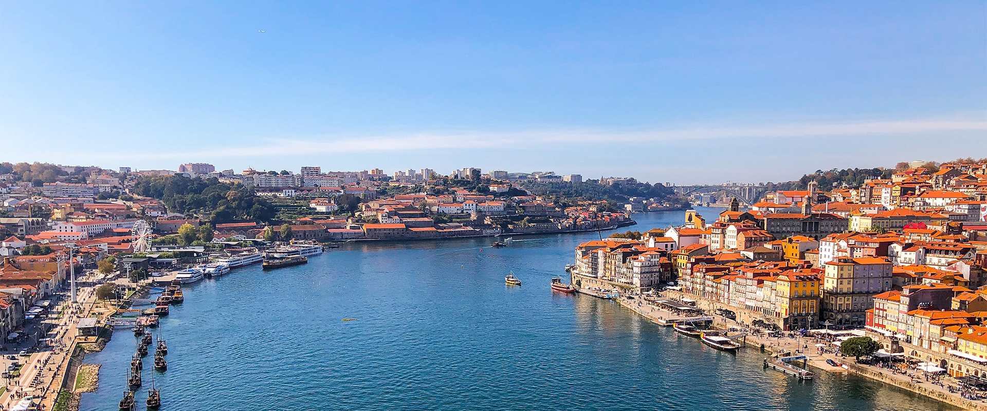 View of the Douro river and city of Porto